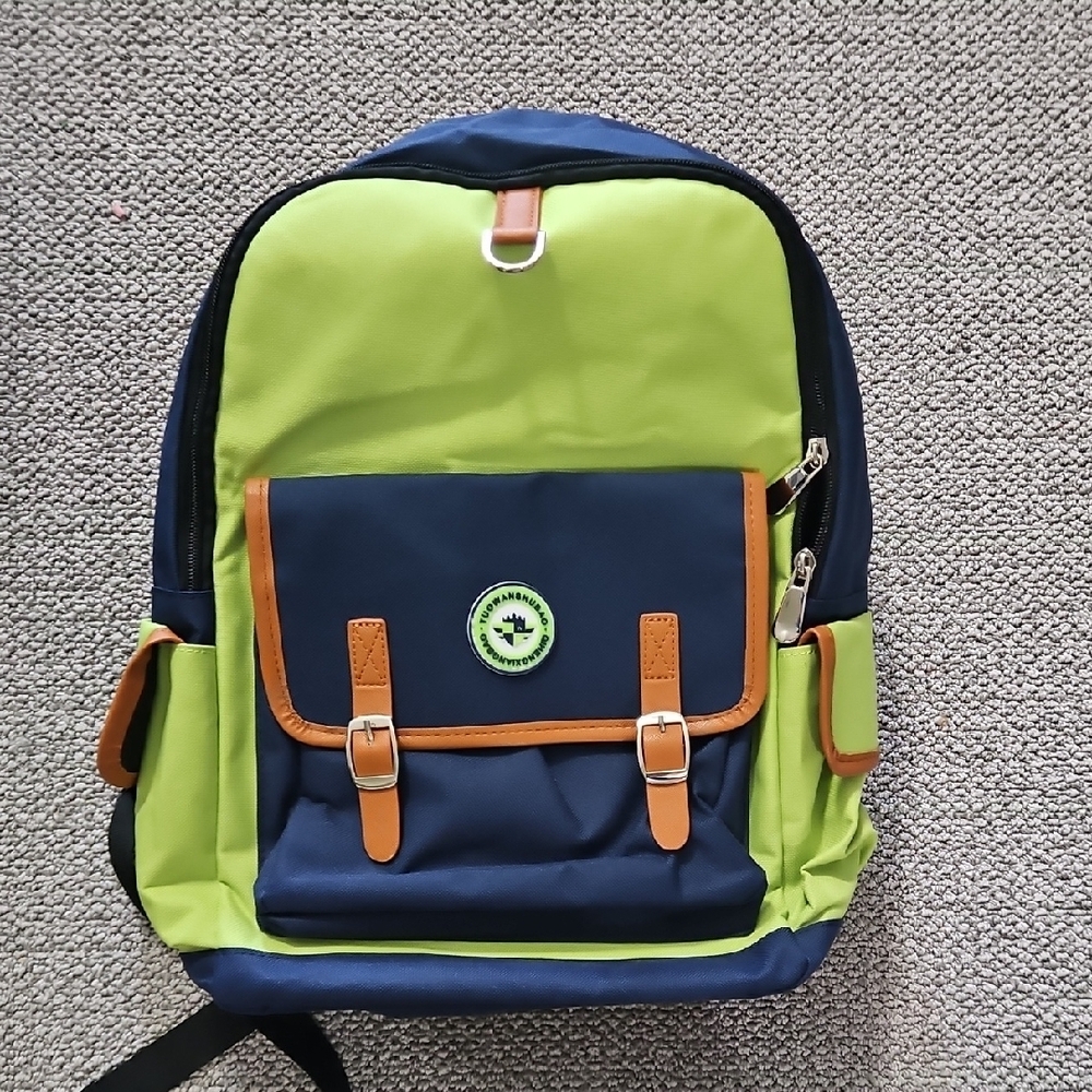 New Kids Stylish Green and Blue Backpack